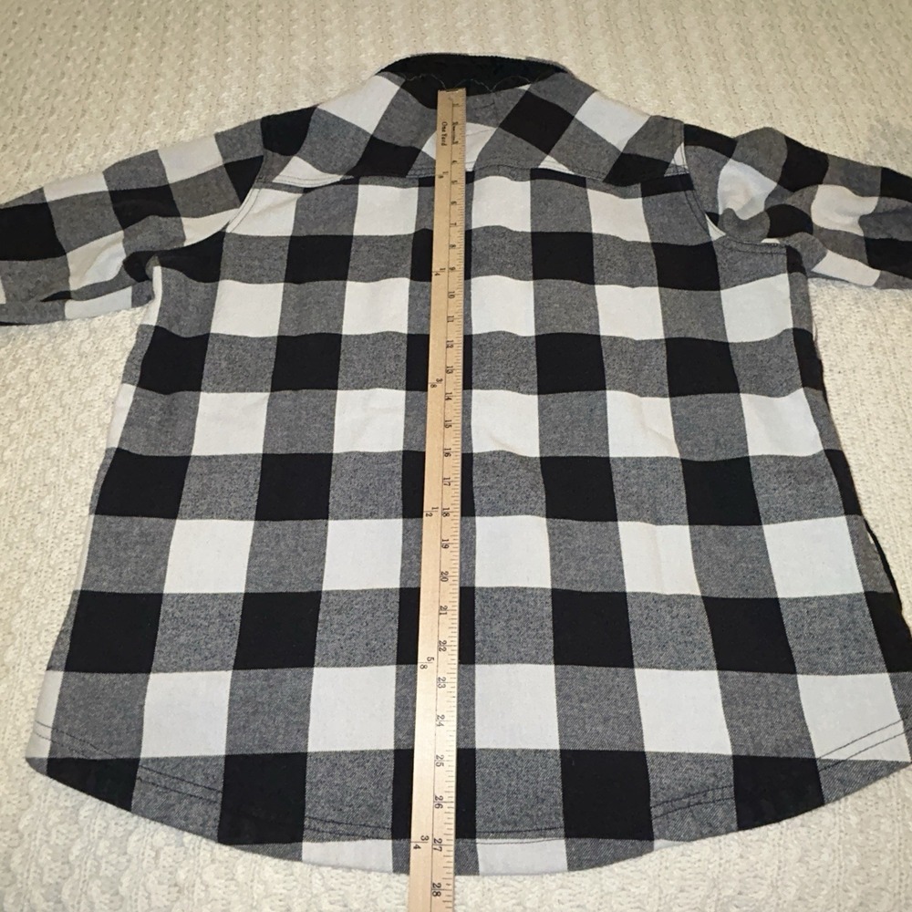 Orvis Plaid Fleece Lined Pinnacle Flannel Shirt Jacket Women Black White 2xl - Picture 8 of 8